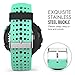 MoKo Watch Band Compatible with Garmin Forerunner 235, Soft Silicone Replacement Watch Band fit Garmin Forerunner 235/235 Lite/220/230/620/630/735XT/Approach S20/S6/S5 - Mint Green & Black