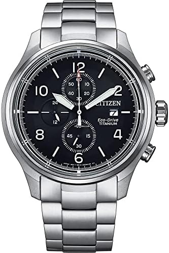 Citizen Men Chronograph Eco-Drive Watch with Titanium Strap CA0810