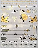 Twink Designs Metallic Temporary Tattoos, 4 Individual Sheets of Beautiful Tattoo Flash and Body Art