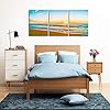 DZL Art S74634 Canvas Prints Wall Art Beautiful Sunset with Sea and Beach Painting Nature Pictures Wall Art Canvas…