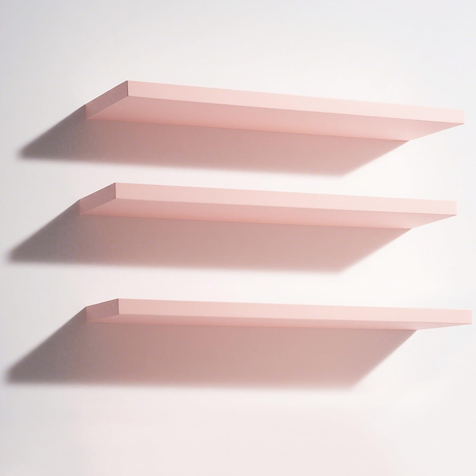 Photo 1 of Youyole 3 Pack Pink Floating Shelves for Wall 16 Inch Solid Wood Wall Book Shelf for Bathroom Living Room Bedroom Hanging Display Decor, Princess Aesthetic Room Decor (Pink)