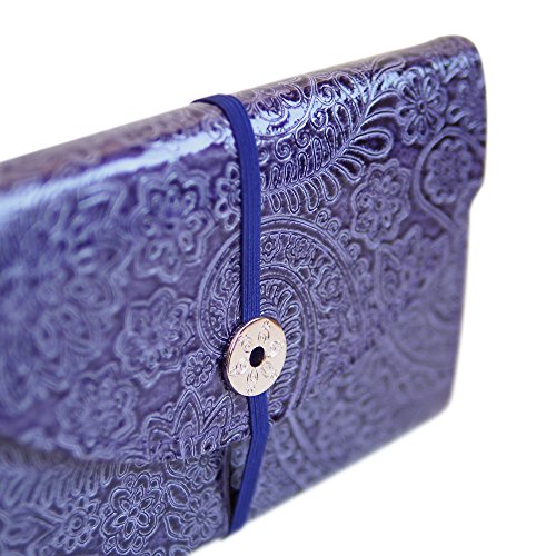 Purple Paisley Faux Leather 13 pockets, 12 tabs Coupon Organizer, Photo