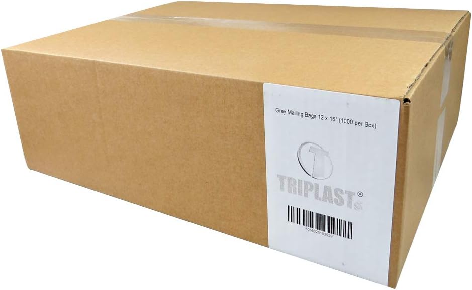 Triplast 12 x 16-Inch Plastic Mailing Postal Bag - Grey (Pack of 1000), 12" x 16" - Image 5