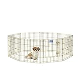 MidWest Foldable Metal Exercise Pen / Pet Playpen, Gold zinc w/ door, 24"W x 24"H