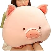 TONGSONG 16 Inch Cuddly Soft Pig Head Plush Hugging Pillow Cute Stuffed Pink Pig Animal Plushies Pig Toy Kids Stuffed Animals Pig Plush Toys Gift for Birthday, Valentine, Christmas