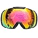 Premium Ski Goggles Men & Women, Ski / Snowboard Goggles Over Glasses with REVO Anti-Fog/ Scratch Lens, Snowmobile Snow Goggles UV400 Protection