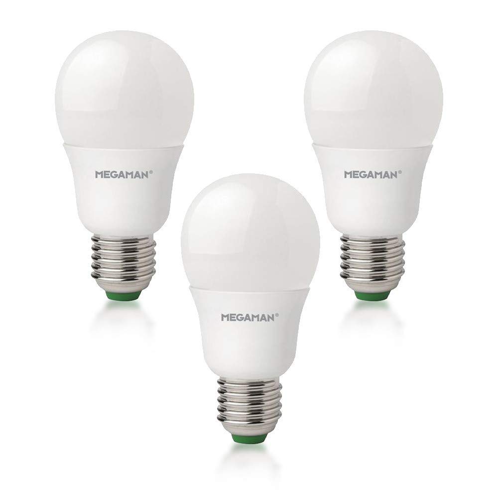 Megaman Classic Opal GLS Style Non-Dimmable LED Light Bulb, E27, 9.5 Watt, 2800K Colour Temperature, Warm White 3 Packs