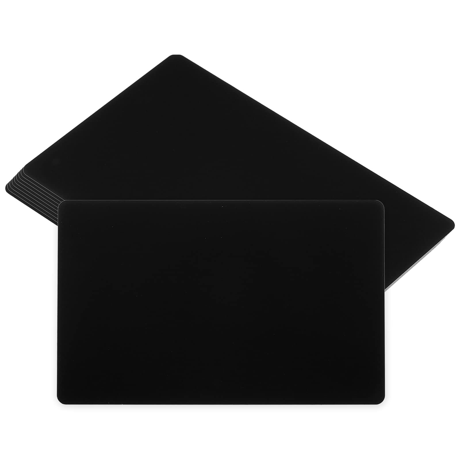 PATIKIL 0.45mm Metal Business Cards, 10 Pack Blank Name Card Laser Engraving Aluminum for DIY Gift Cards, Black