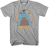 Sesame Street Cookie Monster Cookie Goals Mens Grey Heather T-shirt