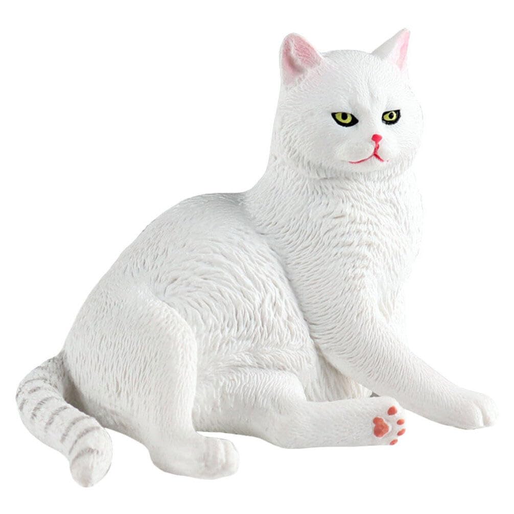 Milisten White Cat Garden Statue Small Outdoor Plastic Cat Ornament Decorative Sculpture for Patio and Home Garden Decoration