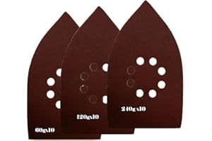 30 Assorted (60/120/240 Grits) Large Mouse Detail Sander Sandpaper Sanding Paper Hook & Loop Assorted 60 80 120 180 240 320 G