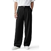 Heyfanee Mens Casual Pants Loose Fit Slacks for Men with Belt Loops