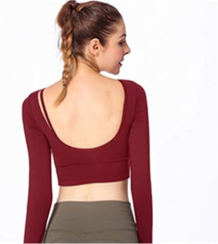 red yoga top