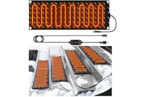 Heated Snow Melting Mats for Entrances, No-Slip Heating Stair Heating Mats, W/5ft Power Cord Snow Melting Mats Heated Outdoor
