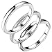 JOERICA White 3Pcs 2mm Stainless Steel Women's Stackable Eternity Ring Band Engagement Wedding Ring Set 7