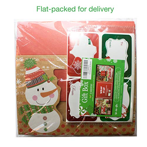 12 Christmas Cookie Boxes -Large Kraft Holiday Bakery Food Container for Gift Giving with 80 Count Christmas Foil Gift Stickers