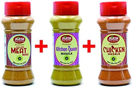 JIWESH SPICES COMBO OF 3 MEAT MASALA+KITCHEN QUEEN+CHICKEN MASALA 300 GRAMS