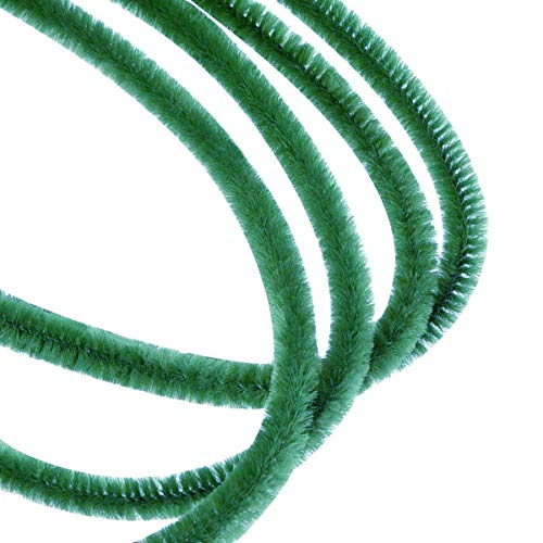 Chenille Stem 300 PCS Dark Green Pipe Cleaners 6MM x 12 INCH Twistable Stems Children's Bendable Sculpting Sticks for Crafts and Arts (Dark Green) - Thumbnail 2