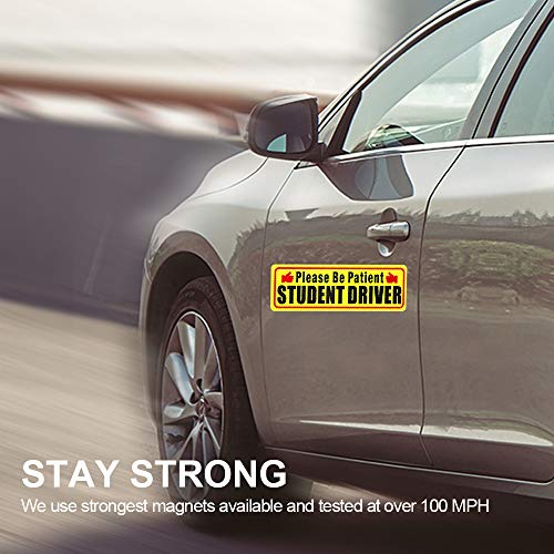 Nomiou Student Driver Magnet Safety Sign 3pcs Vehicle Bumper Magnet Car Vehicle Reflective Sign Sticker Bumper for New Drivers