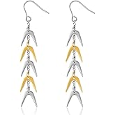 TGNEL Titanium Earrings CZ/Spiral Long Tassel Dangle Earring Charms, Hypoallergenic Pure Titanium Earrings Hooks for Sensitive Ears