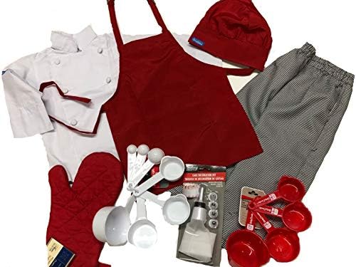 Kids Children Set Chef Jacket & Hat White, Adjustable