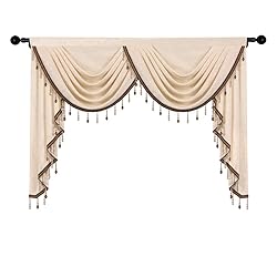 ELKCA Thick Chenille Window Curtains Valance for