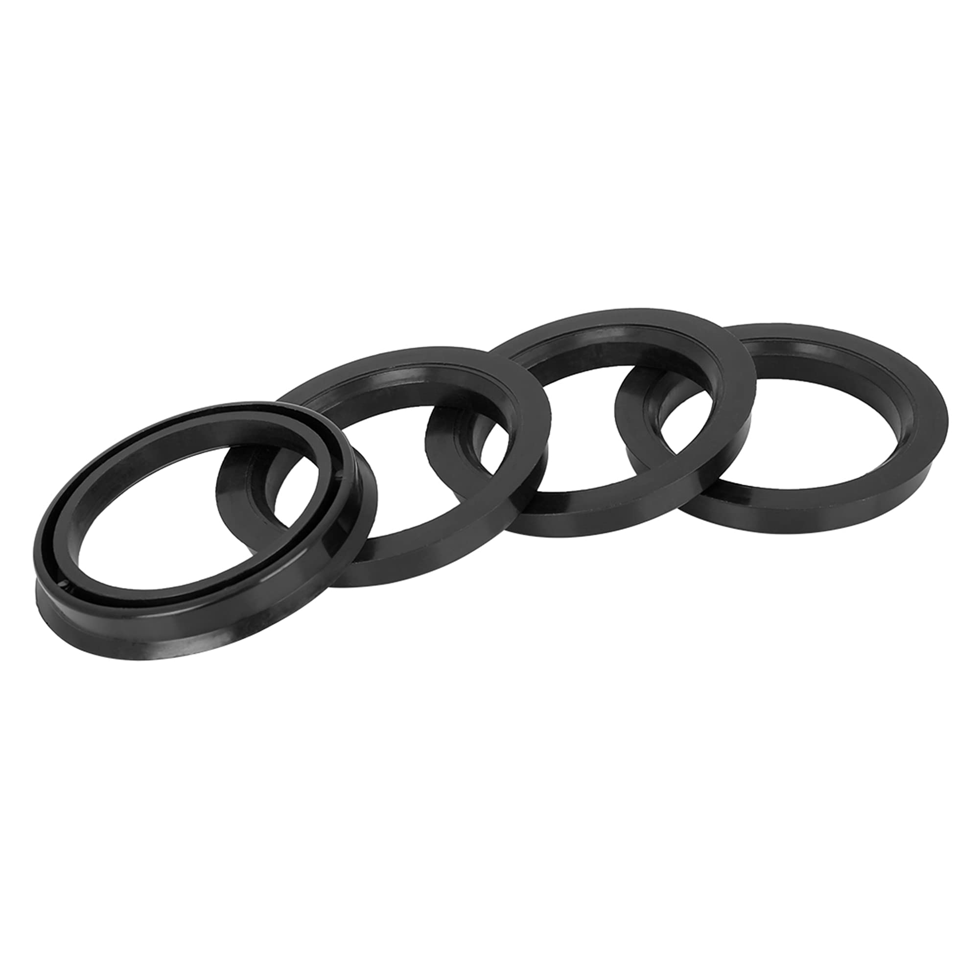 Photo 1 of X AUTOHAUX 4pcs Plastic 72.6mm OD to 56.1mm ID Car Hub Centric Rings Wheel Bore Center Spacer Hub Rings Black