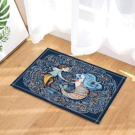 ZHWL6688 Ocean Marine Dekoration Aquarell Seemann und Meerjungfrau in