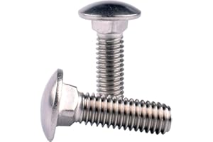 VAMUOEFL 5/16-18 x 1" Carriage Bolts Screws, 18-8 Stainless Steel 304, Round Head, Square Neck, UNC Fully Machine Coarse Threaded,10Pcs