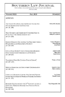 Southern Law Journal, Fall 2013