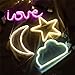 Crescent Neon Light Moon LED Neon Signs Art Wall Lighting Decor for House Bar Recreational, Birthday Party Kids Room, Living Room, Wedding Party … (Warm moon)