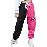 SANGTREE Girls & Womens Drawstring Cargo Jogger Pants,3 Years - Women 3XL