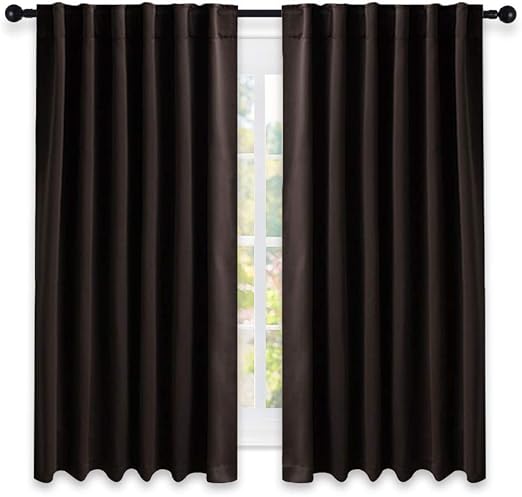 Amazon Com Nicetown Blackout Curtains For Small Windows Toffee