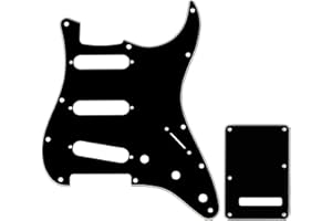 Musiclily SSS Strat Pickguard and BackPlate Set for Fender USA/Mexican Made Standard Stratocaster Modern Style Electric Guitar,3Ply Black