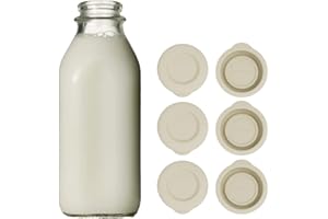 JarSaver® Silicone Replacement Caps | 48mm Diameter Bottle Lids That Fit Perfectly Stanpac & Libbey Milk Glass Bottles | Reus