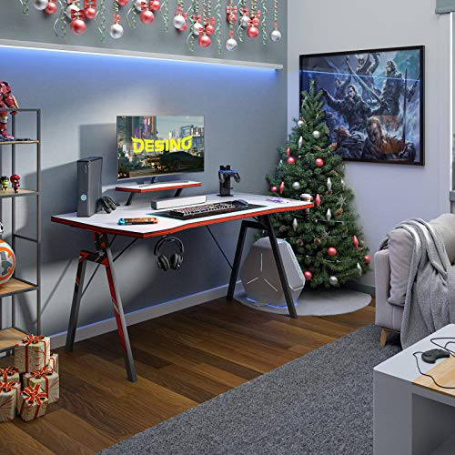 DESINO Gaming Desk 47 inch PC Computer Desk, Home Office Desk Table Gamer Workstation with Cup Holder and Headphone Hook… - Image 2
