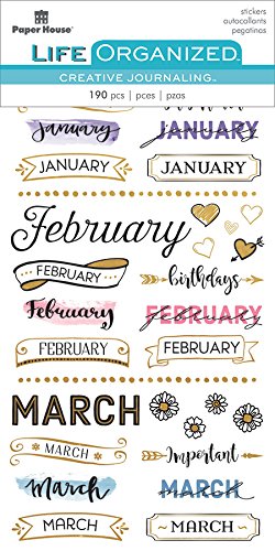 Paper House Productions Planner Stickers, Monthly, 3-Pack, 3 Piece