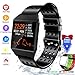 Bluetooth Smart Watch Fitness Tracker, Activity Tracker Heart Rate Monitor SMS&SNS Reminder Tacking Sports Pedometer Watch Compatible with iOS Android Phones SmartWatch IP67 Waterproof for Men Women