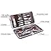 Manicure Pedicure Set Nail Clippers Kit - French Mens Women Salon Stainless Steel Nail Clipper Tools Set Include Cuticle Trimmer, Ear Pick, Eyebrow Tweezers, Peeling Knife, Blackhead Needle, Scissors
