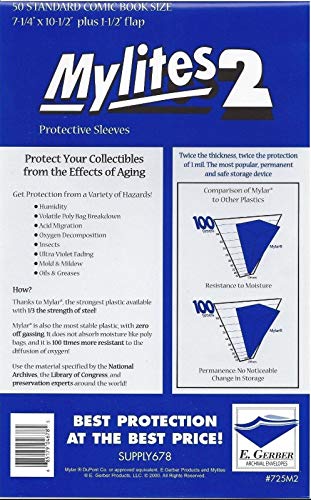 Bundle - 3 Items: 50 E. Gerber Full-Backs 'Standard' 42-Mil Backing Boards, 50 Mylites2 'Standard' 2-Mil Comic Mylars & 100 Sheets MicroChamber Archival Paper. The Ultimate Comic Archival Bundle.