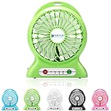 dizauL Portable Fan, Mini USB Rechargeable Fan with 2600mAh Battery Operated and Flash Light,for Traveling,Fishing,Camping,Hiking,Backpacking,BBQ,Baby Stroller,Picnic,Biking,Boating (Green)