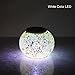 Solar powered Color-changing Mosaic Table Lamp, Waterproof Crystal Glass Globe Ball Solar Night Light for Garden, Patio, Party, Yard, Outdoor / Indoor Decorations ( Silver)