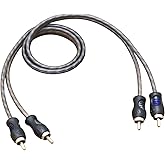 RECOIL RCI21 100% Oxygen Free Copper 1ft 2-Channel RCA Audio Cable, Twisted Pair with Noise Reduction
