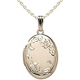 PicturesOnGold.com 14K Gold Filled Oval Locket 5/8 inch x 3/4 inch