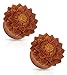 Lotus Flower Hand Carved Organic Jackfruit Tree Saddle Fit Plugs Ear Gauges - Sold As Pair (10mm - 00GA) (22mm - 7/8