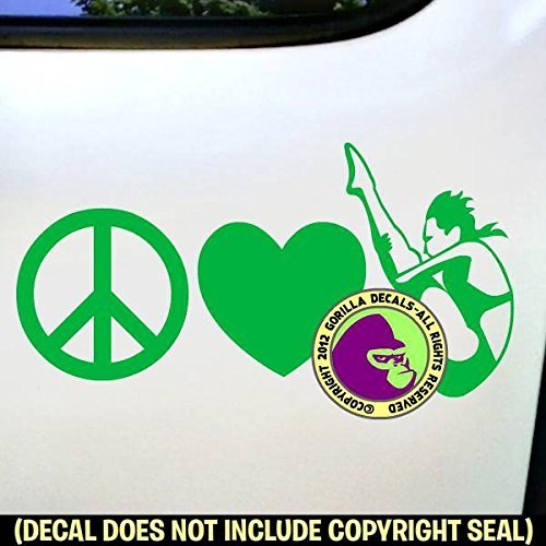 PEACE LOVE SPRINGBOARD DIVER FEMALE Vinyl Decal Sticker A