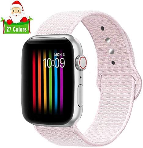 Lesampo Compatible with Apple Watch Band 38mm 40mm 42mm 44mm,Soft Nylon Sport Loop,with Hook and Loop Fastener,Replacement Band Compatible for iWatch Series 4/3/2/1