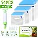 Zonegrace Sous Vide Bags 45 Reusable Vacuum Food Storage Bags for Anova and Joule Cookers - 3 sizes Sous Vide Bag Kit with Pump - 4 Sealing Clips for Food Storage and Sous Vide Cooking