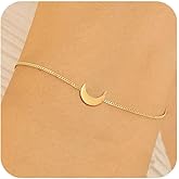 Brghft Gold Bracelets for Women - Dainty 14K Gold Plated Star and Moon Bracelet for Her Preppy Jewelry Simple Gold Link Bracelet Minimalist Fashion Jewelry Gift