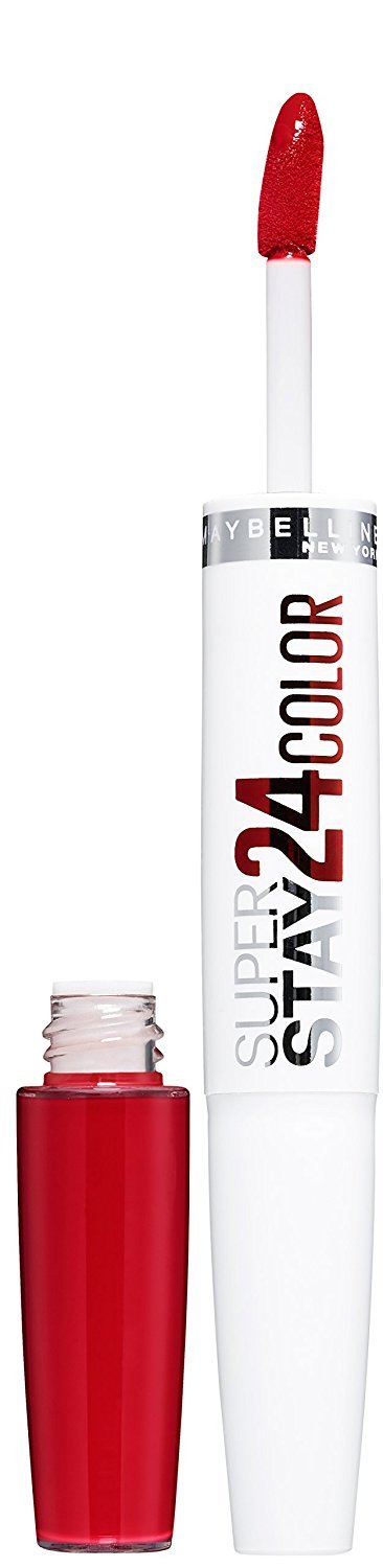 Maybelline Lipstick, SuperStay 24H Liquid Lipstick – Dual-Ended Long-Lasting Color & Moisturizing Lip Balm – Non-Drying, Transfer-Proof, Upto 24Hour Dual Ended Lipstick, Shade: 553 Steady Red-dy — image 1